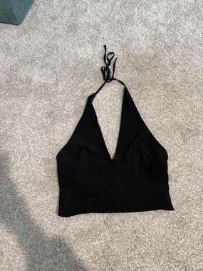 Abercrombie & Fitch Black Halter Crop Top